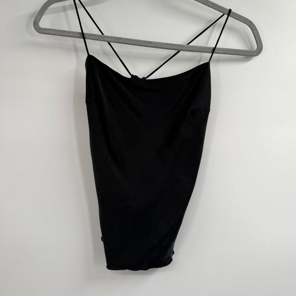 Djerf AvenueDream Tank Top Womens S Black Cupro Viscose Open Back Tie